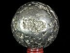 Polished Pyrite Sphere - Peru #65870-1
